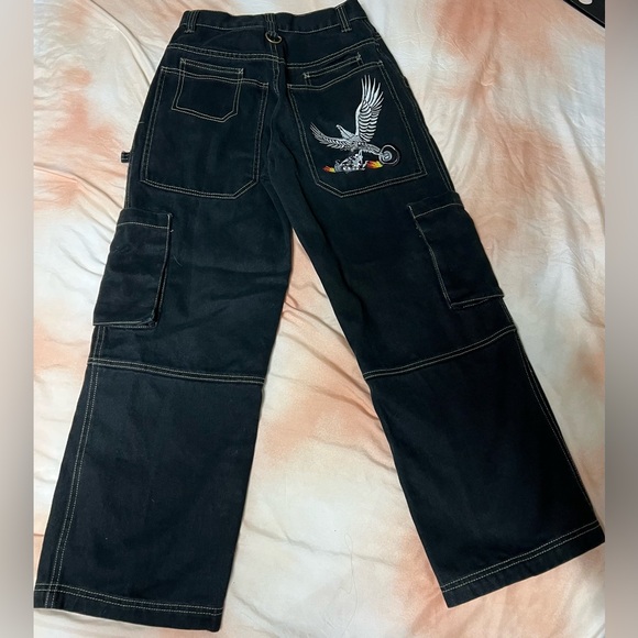 Urban Pipeline UP Embroidered Y2K Raver Skater Style Cargo Jeans Size 14R [F-4] - Picture 11 of 11
